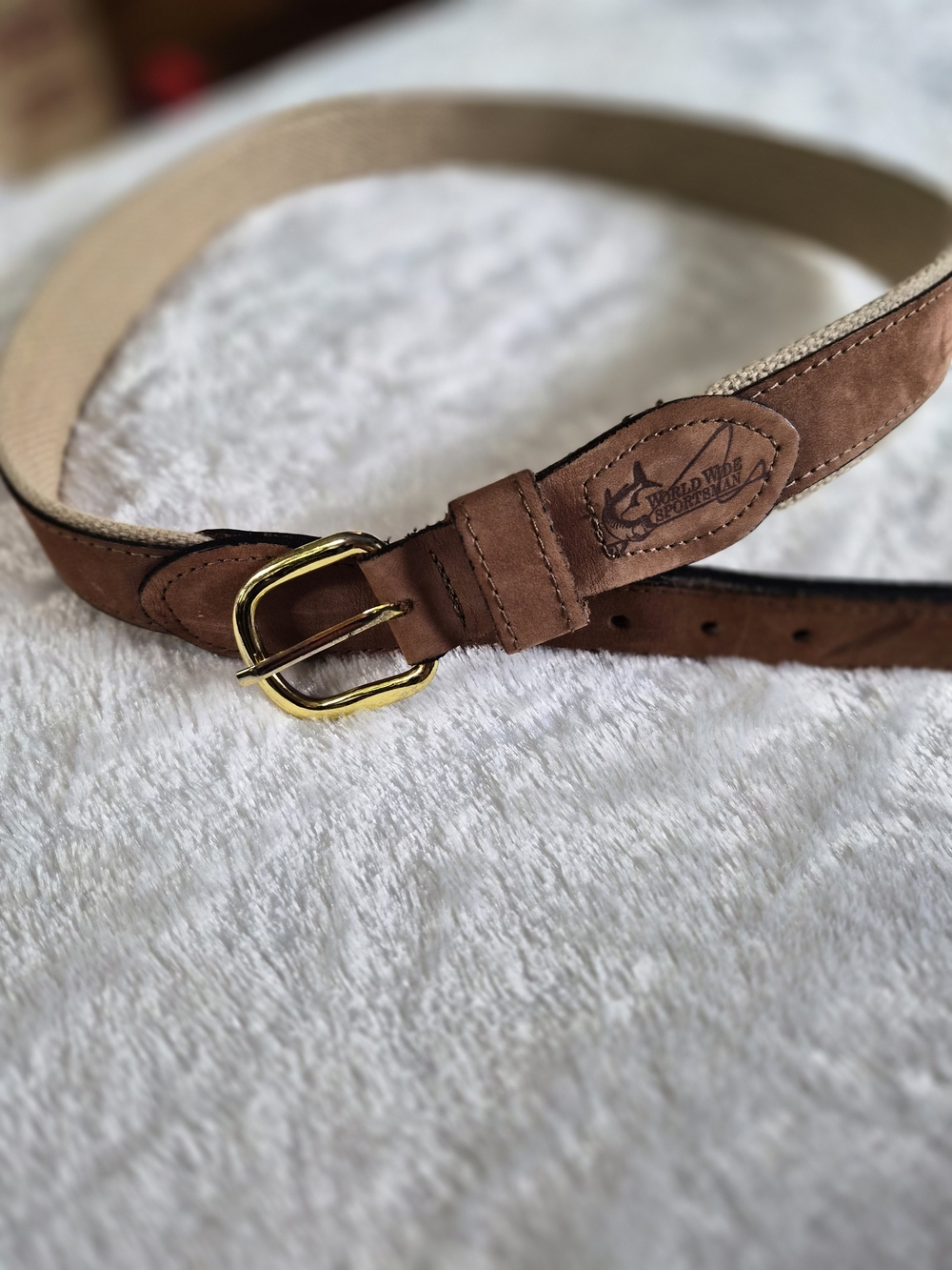World Wide Sportsman Leather Fishing Belt Size 32 Made USA